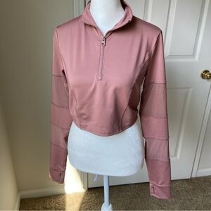 Forever 21 Blush Cropped Zip Up